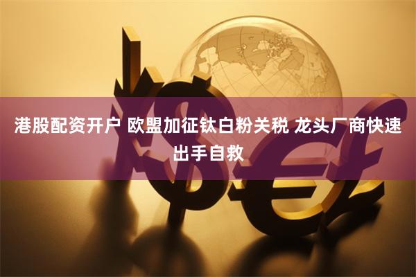 港股配资开户 欧盟加征钛白粉关税 龙头厂商快速出手自救