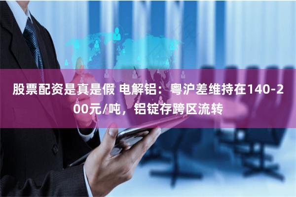 股票配资是真是假 电解铝：粤沪差维持在140-200元/吨，铝锭存跨区流转